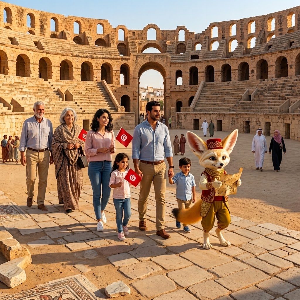 Fennouk à l'amphithéâtre romain d'El Jem