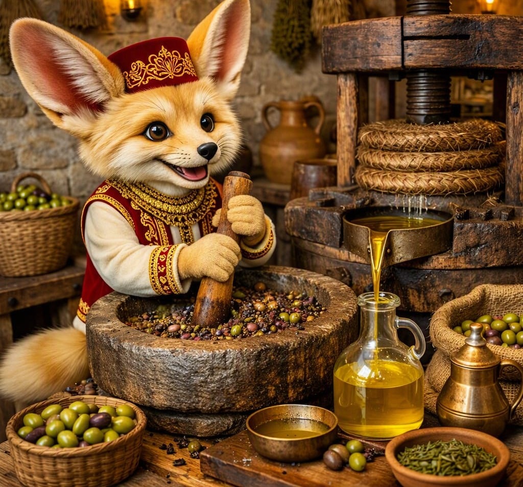 Fennouk presse l'huile d'olive à l'ancienne